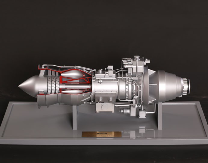 Model of AI-20 aviation engine - photo