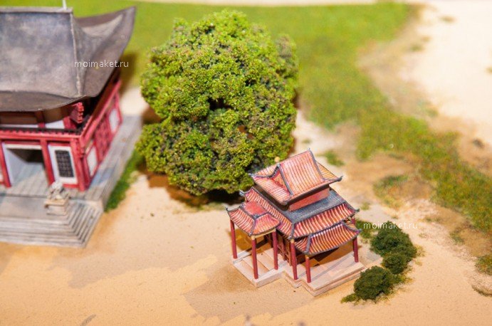 Korean buildings on the model