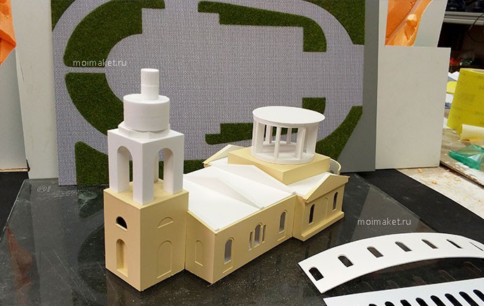 процесс изготовления макета храма