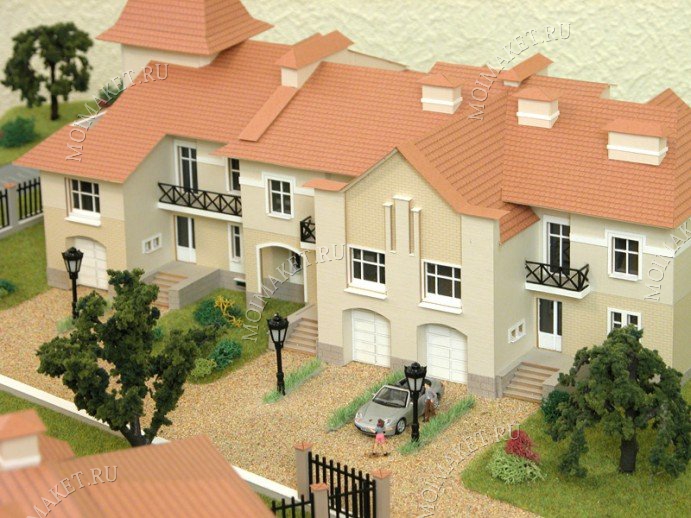 Townhouse model with the territory