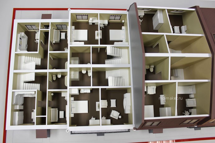 Layout of the three floors of townhouse