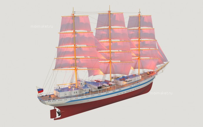 3д модель будущего макета корабля
