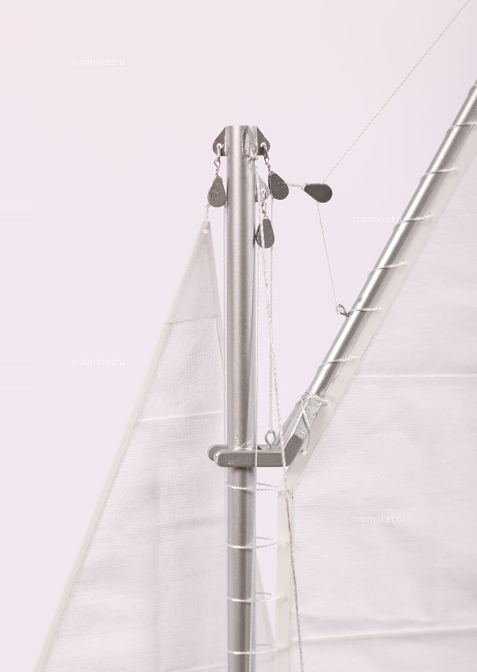 Furling atop the model mast