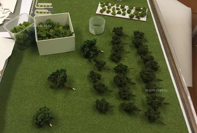 деревья и кустарники на макет