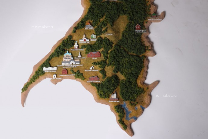 Макет карта острова Коневец