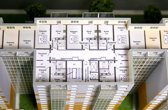 планировка на макете здания