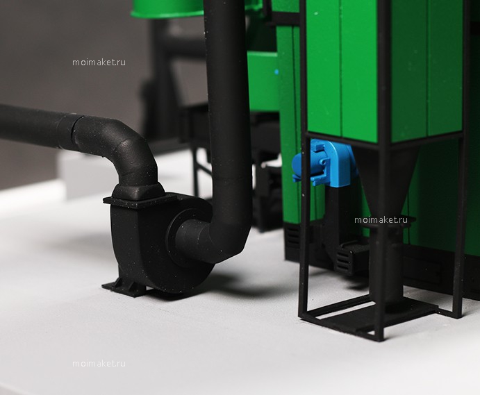 Chimneys on the model of boilers plant