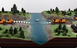 макет процесса укладки нефтепровода