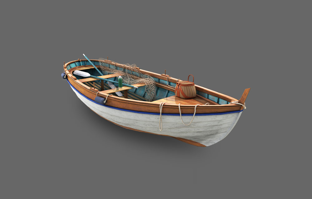 3d-модель рыбацкой лодки