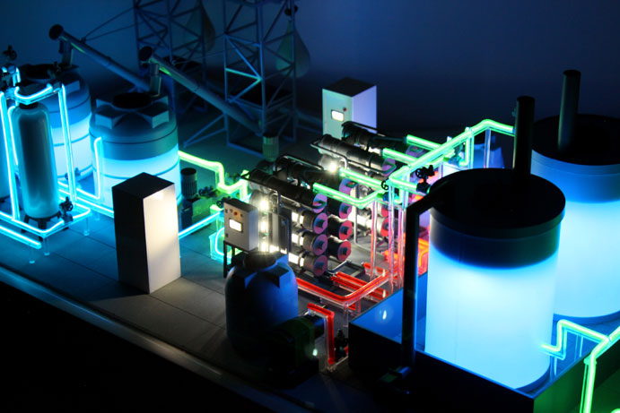 Lighting of the technological scheme of the electrolysis plant