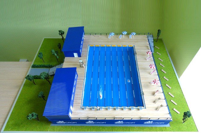 Model of outdoor swimming pool - photo